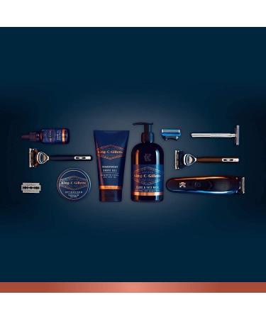Buy King C. Gillette Shaving Set for Men - Neck Razor Transparent Gel & Tin Box | Perfect Gift for Dad - Buy Online on SooperMarket.com