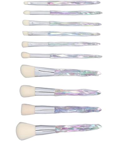 Powder Brush 10 Pieces Ergonomic Professional Makeup Brush Set Soft Skin-Friendly for Party and Daily Life - Buy Online on SooperMarket.com