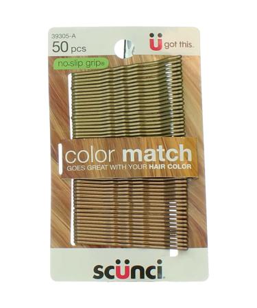 Scunci No Slip Grip Color Match Bobby Pins Blonde 50 Pieces