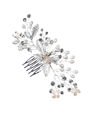 FOYTOKI Handmade Crystal Tiara Bridal Hair Comb Wedding Hair Accessories for Brides Wedding Hair Comb for Brides Bride Headpieces for Wedding Bridal Rhinestone Headpieces Bridal Headdress