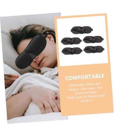 Hemoton 3D Stereo Goggles Silk Sleep Mask Set - 5Pcs Cotton Silk Pillow & Eye Masks for Night Blindfold and Deep Sleep - Black - Buy Online on SooperMarket.com