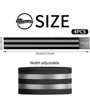 Youyike Double Reflector Set | 4 Reflective Safety Braces for Jogging Cycling & Outdoor Activities | 35x5 cm Black - Buy Online on SooperMarket.com