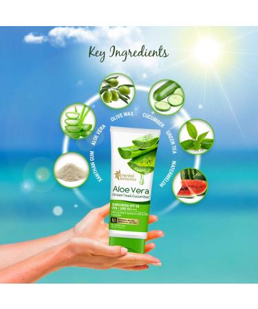 Buy Oriental Botanics Aloe Vera Green Tea Cucumber Sunscreen SPF 50 - 100ml | UVA/UVB Protection | International Shipping Available - Buy Online on SooperMarket.com