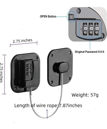2 Pack Refrigerator Lock - Heavy Duty Combination Fridge Lock Child/Baby Proofing Lock for Cabinets Closets Drawers Window and More Easy Install and Use (Black) - Buy Online on SooperMarket.com