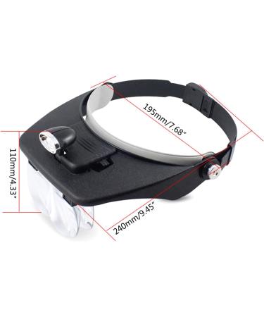Head Mount Magnifier with LED Lights Headband Magnifier Head-Mounted Glass 1.2X 1.8X 2.5X 3.5X Lens Head Mount Magnifier Jewelers Glasses - Buy Online on SooperMarket.com