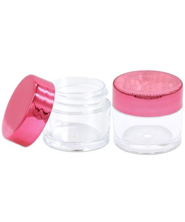 Beauticom 7g Thick Wall Clear Acrylic Jars - Leak Proof for Cosmetics & Beauty | 72 Pieces with Metallic Rose Pink Gold Lids - Buy Online on SooperMarket.com