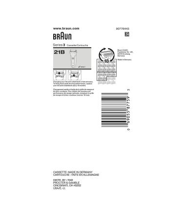 Braun Series 3 Electric Shaver Replacement Head - 21B - Compatible with 300s 310s 3010BT - Buy Online on SooperMarket.com