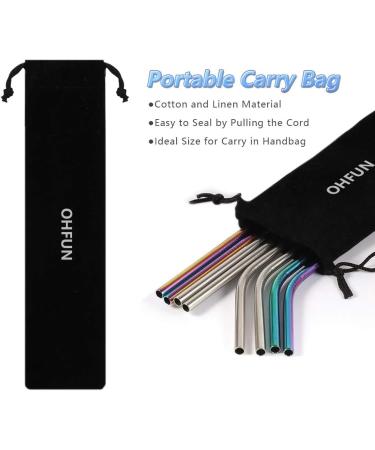 8PCS Reusable Straws 10.5" Stainless Steel Straws -with Cleaning Brush and Silicon Tips for 20/30 Oz Yeti Tumblers with Carrying Case - Buy Online on SooperMarket.com