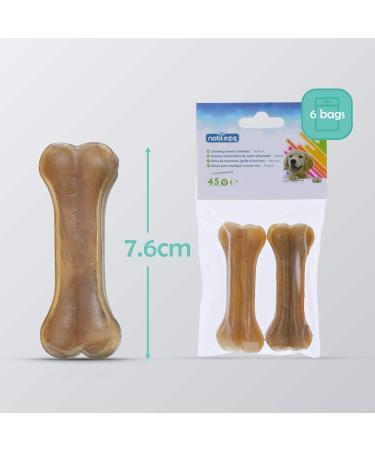 Nobleza 100% Natural Beef Chewing Bones for Small Dogs - 12 Pieces High Protein Dog Treats (7.6cm) - Buy Online on SooperMarket.com