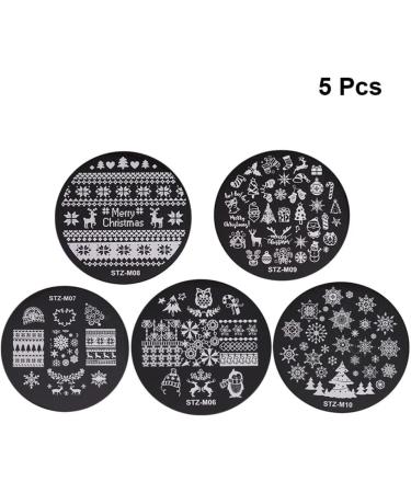 Lurrose Christmas Nail Stamps - 5 Snowflake Designs for DIY Nail Art & Manicure Decor - Buy Online on SooperMarket.com