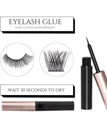 DIY False Eyelashes 45 Cluster Lashes | C Curl Reusable Soft Individual Lashes | Natural Look with Clear Glue | Strong Hold 10-16MM | Fluffy and Reusable - DM01-Natural - Buy Online on SooperMarket.com