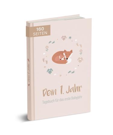 Mintkind Baby Album "Your first year of life" A5 Natur |Baby photo album to design yourselfBaby gift for girls and boy |Babybook to enter |Baby book from 0 months |Baby diary without a sticker set nature