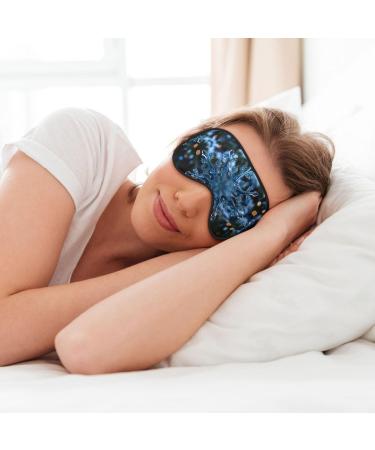 Blue Christmas Snowflake Print Double-Sided Eye Mask Soft and Light Blocking for Enhancing Sleep Quality - Buy Online on SooperMarket.com