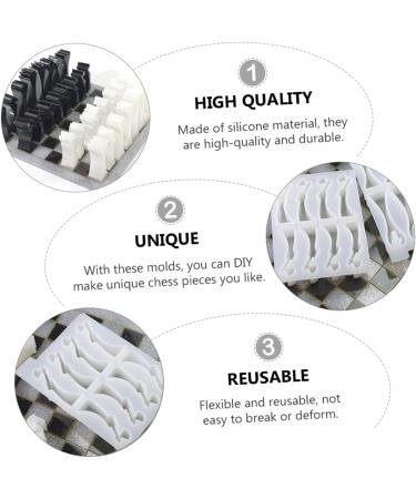 STOBOK 2pcs Chess Mold Molds for Resin Epoxy Resin Craft Molds Candy Molds Silicone Chocolate Mold Molds for Chocolate Candle Kit Crystal Silica Gel 3D Clay White Manual - Buy Online on SooperMarket.com