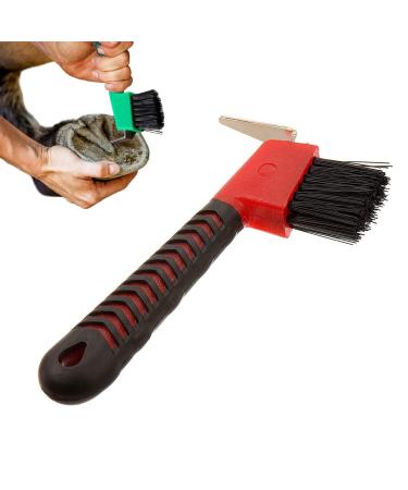 Horse Hoof Pick Brush with Handle Hoofpick Brush Sturdy Horses Hoof Cleaner for Horses Donkey and Goat (Random Colour)