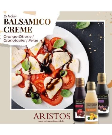 Delicious Balsamic Cream with Orange Lemon - 1 x 250 ml Crema Gluten Free from Greece Perfect for Fish Seafood or Salad - Buy Online on SooperMarket.com