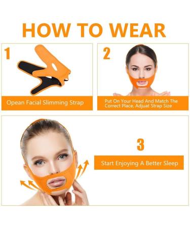 Facelift Slimming Belt for Women Double Chin Reducer V Line Cheek Lift Thin Mask Strap Anti Wrinkle Bandage (Orange) - Buy Online on SooperMarket.com