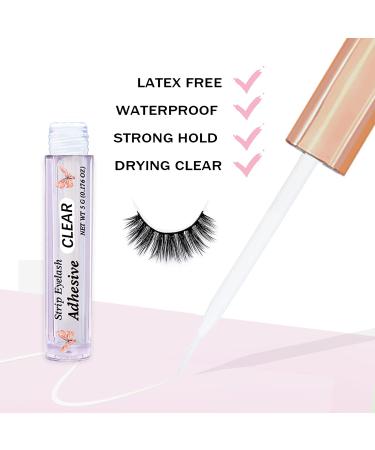 Clear Eyelash Glue for False Lashes | Super Strong Hold, Latex-Free, Waterproof | Suitable for Sensitive Eyes | 0.176 OZ (1 Pack) - Buy Online on SooperMarket.com