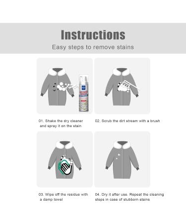Evember Dry Cleaning Spray For Clothes 200ml Dry Foam Cleaner Downwear Dry Cleaning Agent OneWipe To Cleaning Wash Free Spray For Furniture Fabric Cleaner Safe On Clothes - Buy Online on SooperMarket.com