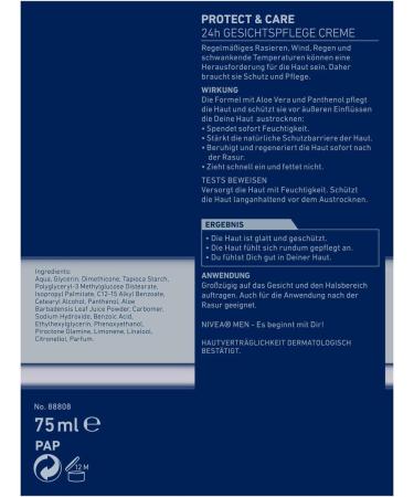 NIVEA Men Protect & Care Face Care Cream 75 ml Soothing Face Cream for Men Moisturising Day Cream - Buy Online on SooperMarket.com