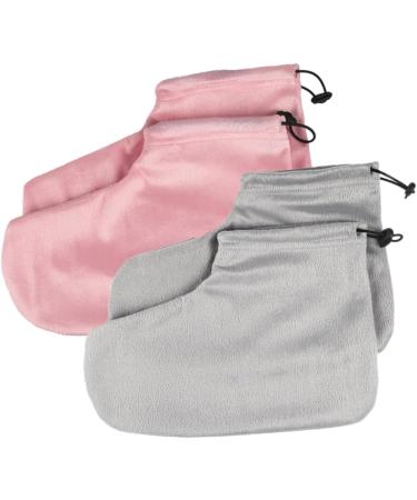 Mikinona 4 Pairs Cotton Foot Strap Moisturizing Heat-retainting Foot Cover Gel Heel Socks Foot Spa Cover Dead Skin Foot Bags Hot Spa Wax Foot Hand Care Wax Heated Booties - Buy Online on SooperMarket.com