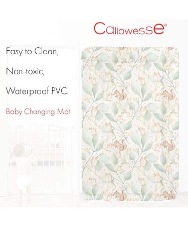 Callowesse Baby Changing Mat 79x47cm. Waterproof Wipe Clean Raised Edges Portable and Foldable Woodland Friends Design - Buy Online on SooperMarket.com