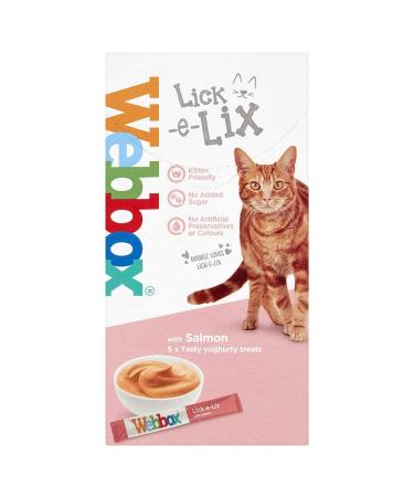 Webbox Salmon Lick-e-Lix Cat Youghurt Treats for Cats and Kittens PACK OF 8 + Howsehold Tote Bag