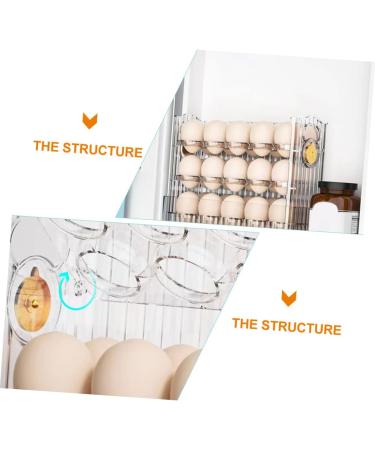 KOMBIUDA Refrigerator Egg Rack Egg Storage Box Plastic Serving Tray Vanity Organizers and Storage Egg Container for Refrigerator Transparent 26X20X10CM - Buy Online on SooperMarket.com