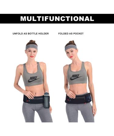 Hydration Running Belt Bag with Adjustable Water Resistant Phone Holder - Includes 20oz Foldable Bottle - For Men and Women - Buy Online on SooperMarket.com