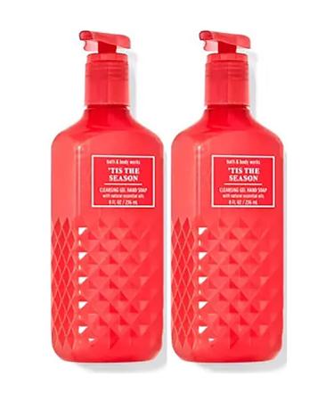Bath & Body Works Deep Cleansing Gel Hand Soap 2 Pack 8 oz. ( Tis the Season) Tis the Season 8 Fl Oz (Pack of 2)