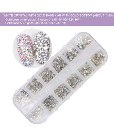 Nail Art Rhinestones ANGGREK Nail Art AB Crystal Rhinestones Colorful Flatback Glass Nail Decoration DIY Manicure Accessory(1#) - Buy Online on SooperMarket.com