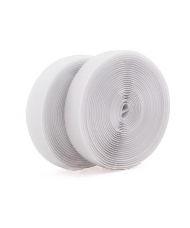 Sew on Hook and Loop Tape 5/8 Inch Wide 16.4 Feet Non-Adhesive Back White Hook and Loop Strips Sewing Fastening Tape Fabric Fastener Sewing Hook Loop Non Adhesive Interlocking Tape White  5/8 Inch  16.4 Feet