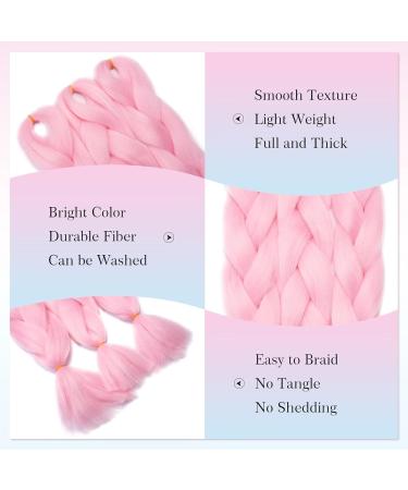 Tess Braids Extensions 60 cm - 5 Pack Jumbo Kanecalon Hair Braids for Box Braids - 100g Pink #10 - Buy Online on SooperMarket.com