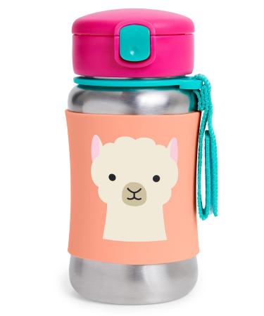 Skip Hop Toddler Sippy Cup with Straw  Zoo Stainless Steel Straw Bottle  Llama