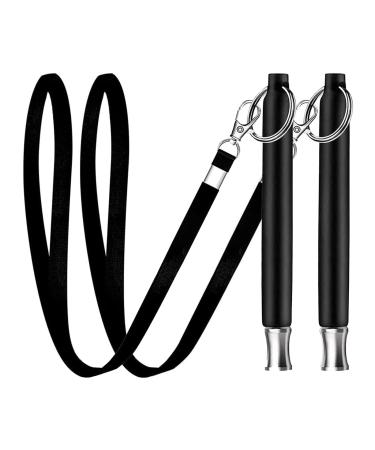ICOUVA Dog Whistle 2 Pack Professional Ultrasonic Dog Training Whistle With Lanyard Neck Strap Training Assistant for Recall and Barking Control
