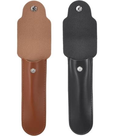 Patikil Leather Razor Protective Cover 2-Pack | Double Edge Razor & Vagina Shaver Protection | Travel-Friendly Black & Brown Case - Buy Online on SooperMarket.com