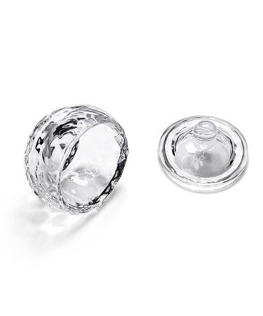 Crystal Clear Acrylic Liquid Powder Dappen Dish with Cap Lid - Small Size for Acrylic Nail Art - Transparent Glass Cup Bowl - HJ-NAPB017 (Pack of 1) - Buy Online on SooperMarket.com