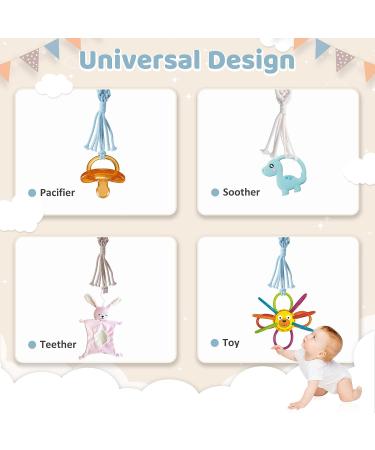 Symbolife Boho Pacifier Clip - Handmade Braided Cotton Holder Leash for Boys and Girls | Unisex Baby Shower & Birthday Gift - Buy Online on SooperMarket.com