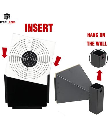 Atflbox 6.7 Inch BB Gun Trap with 20pcs Paper Targets - Airsoft Pellet Rifle Shooting Target and Bullet Catcher - Buy Online on SooperMarket.com