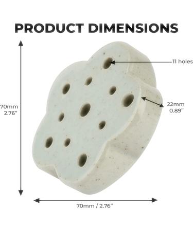 Eco-Friendly Lotus Shaped Clay Floral Holder for Happy and Wealthy Floral Arrangements - White, 2.76 inches - Buy Online on SooperMarket.com