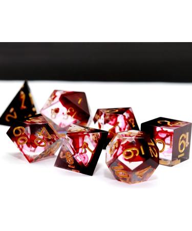 Haxtec Sharp Edge Red Blood Swirls DND Dice Set - Resin D&D Dice for RPG Dungeons and Dragons - Devil Soul Gift - Buy Online on SooperMarket.com