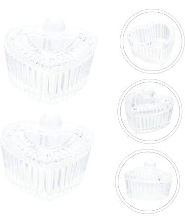 POPETPOP 2pcs Crystal Glass Stained Glass Acrylic Liquid Bowl Nail Tech Accessories Crystal Heart Shape Glassware Jewelry Holder Mini Nail Polish Bowl With Cover Washing up medium Assorted Color - Buy Online on SooperMarket.com