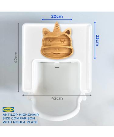 Nohla Luna The Unicorn Bamboo Baby Weaning Suction Plate - Spill-Proof 100% Bamboo & FDA Silicone - Pink - Ideal from 6 Months - Buy Online on SooperMarket.com