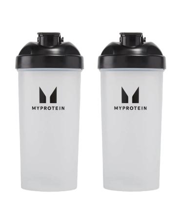 MY PROTEIN Myprotein Unisex's Shaker Bottle (Pack of 2) Blue/Clear 600 ml Free Impact Whey Sample