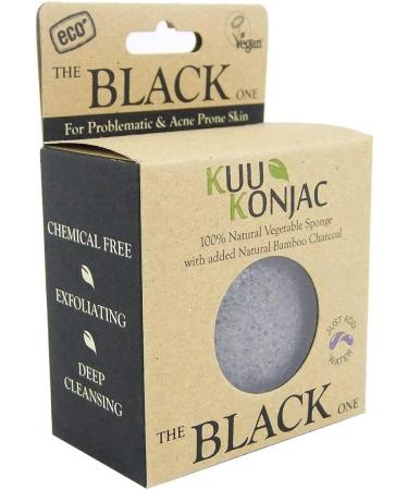 Konjac Bamboo Charcoal Exfoliating Sponge (oily/problem skin) - Buy Online on SooperMarket.com
