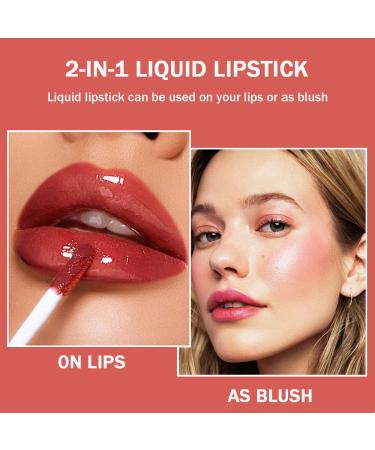 6 Color Lip Tint Stain Set - Matte Velvet & Watery Lip Stain with Moisturizing Plumping Effects - Shimmery Mini Liquid Lipstick - Waterproof, Long-Lasting Lip Color Makeup - Buy Online on SooperMarket.com