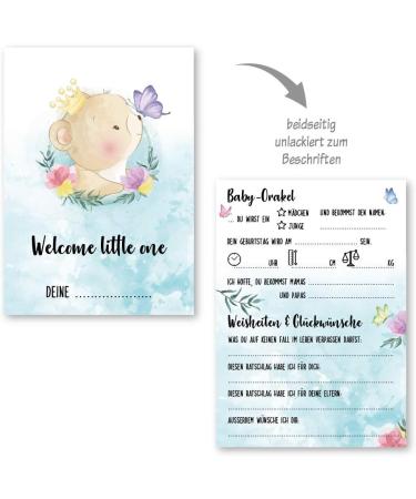 Babyarty Bear Games - 25 German Baby Shower Council Cards | Fun Baby Oracle Decoration A6 (10.5 x 14.8 cm) - Buy Online on SooperMarket.com