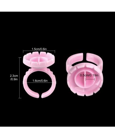 Eyelash Extension Glue Rings 100PCS - Disposable Fanning Cups - Pink MEKK Lash Supplies - Buy Online on SooperMarket.com