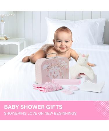 Baby Box Shop Newborn Baby Girl Gift Set - 7 New Baby Gifts with New Born Baby Essentials Unique Baby Girl Gifts Newborn - Pink Baby Hamper for New Baby Girl Gift - Newborn Girl Gifts Set - Pink M Pink - Buy Online on SooperMarket.com