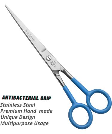 Professional Hairdressing Scissors Hair Cutting Scissors Shears for Barber Salon Home - with Antibacterial Comfort Rubber Grip 100% Stainless Steel (Blue) - Buy Online on SooperMarket.com